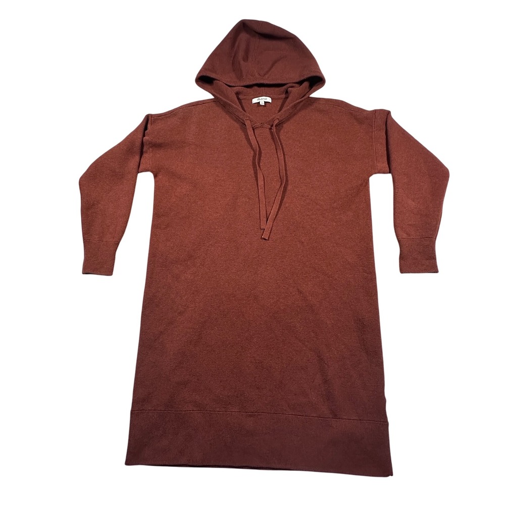 Madewell Women's Hoodie Sweater Dress Size‎ S Brown Long Sleeve Pullover